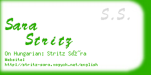 sara stritz business card